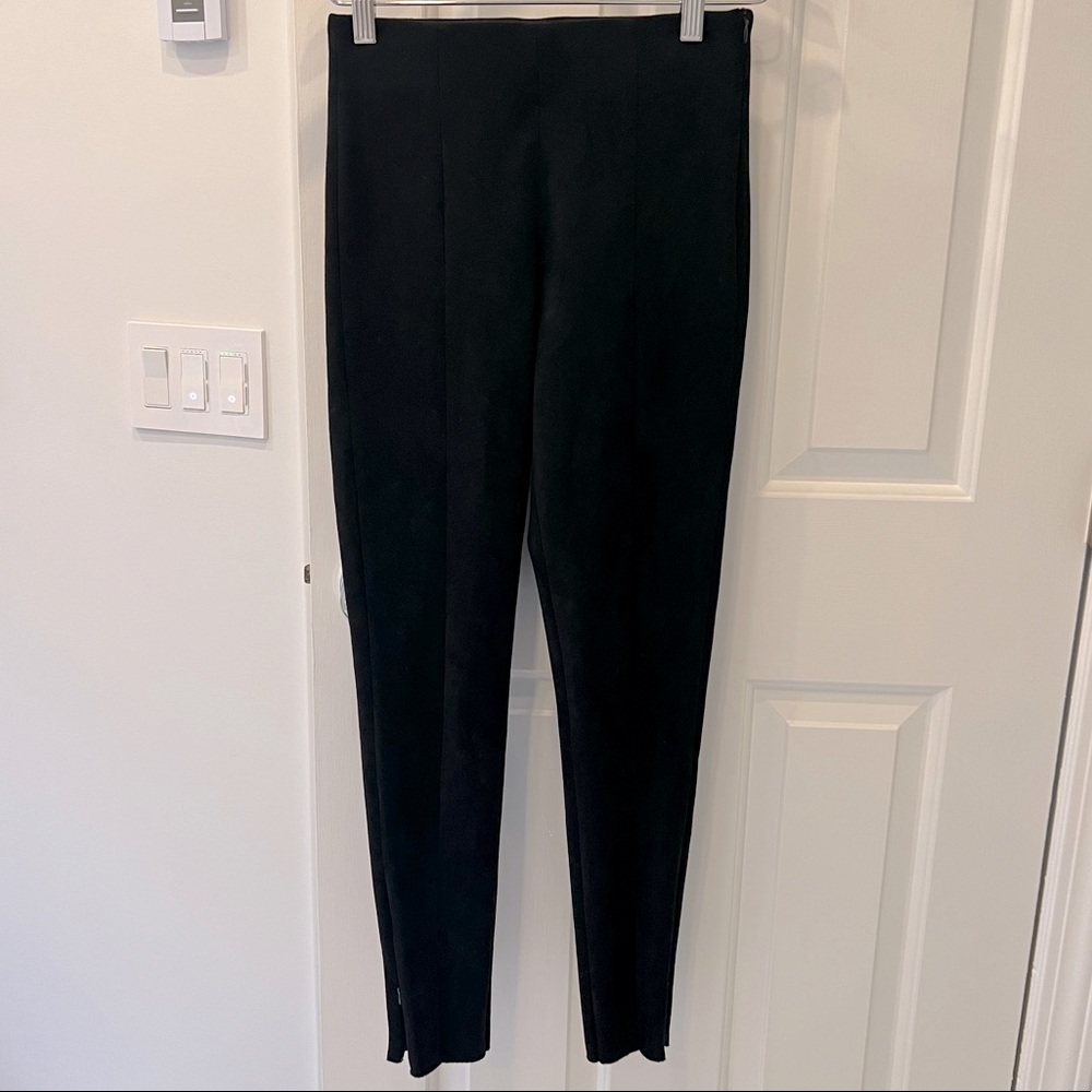 Zara Faux Suede Leggings with zips at ankles